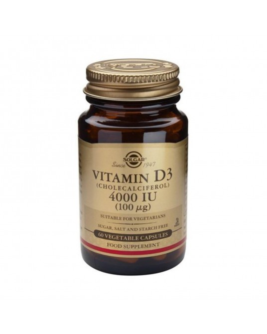Solgar Vitamina D3 4000Ui Cholecalciferol 100Mcg 60 Cápsulas