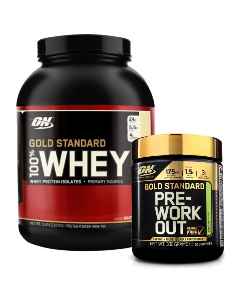 Optimum 100% Whey Gold Standard 2,27Kg + Pre Workout 330 gr