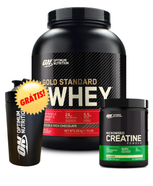 OptiumumNutrition Pack - 100% Whey Gold Standard 2270 g + Micronized Creatine Powder 317g + Shaker