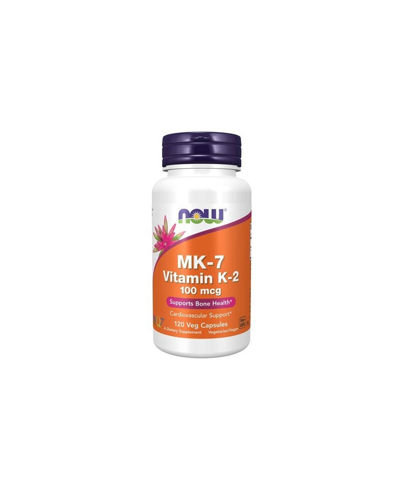 Now MK-7 Vitamin K-2 100mcg 120 Cápsulas Vegetais