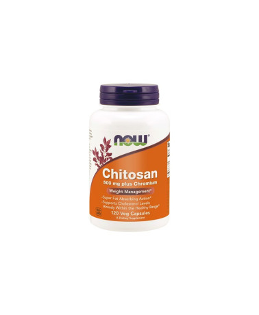 Now Chitosan 500mg Plus Chromium 120 Cápsulas