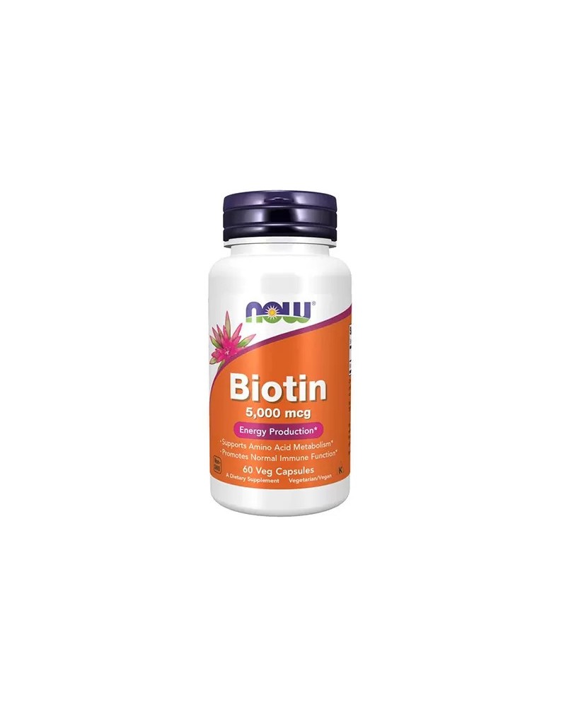 Now Biotin Vitamina H 5000ug 60  Veg Cápsulas Now Biotin Vitamina H 5000ug 60  Veg Cápsulas