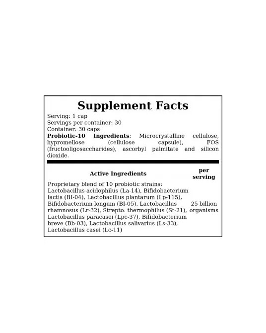 Probiotic-10 25 Billion - 30vcaps.