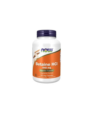 Now Betaine HCl 648mg 120 Cápsulas