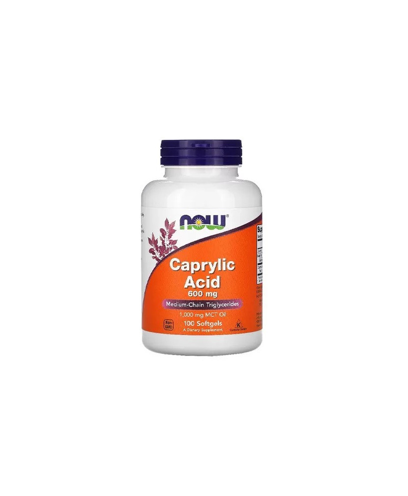 Now Caprylic Acid 600mg 100 Softgels