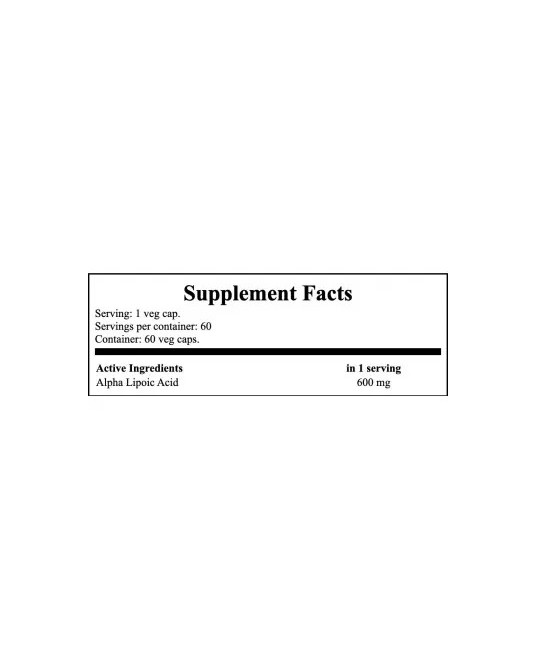 Now Alpha Lipoic Acid 600mg 60 Cápsulas