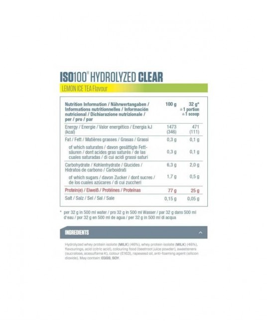 Dymatize Iso100 Hydrolized Clear 512gr