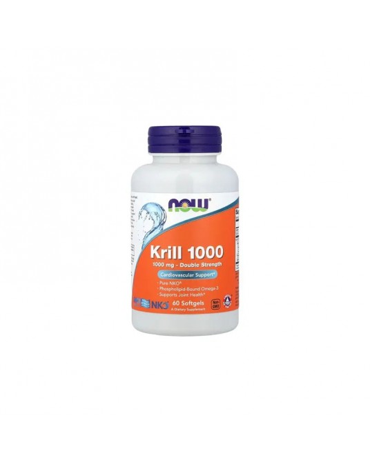 Now Foods Krill Double Strength 1000mg 60 Caps