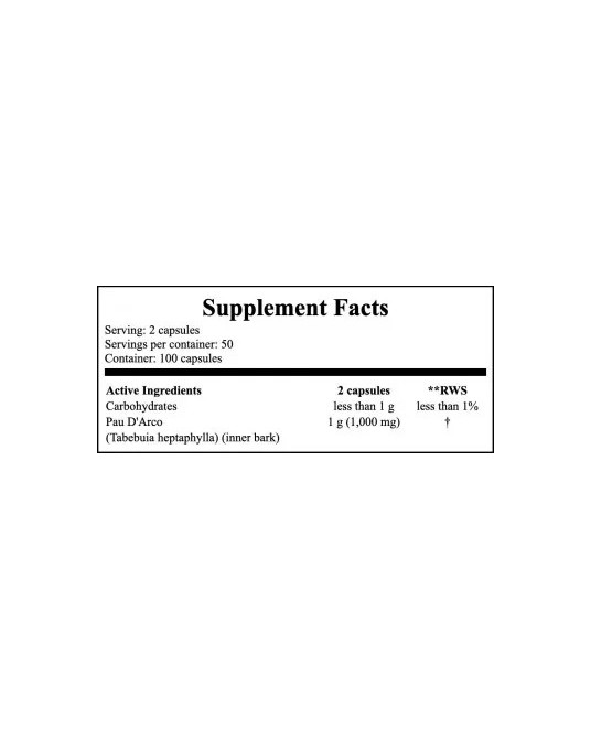 Now Pau d' Arco 500mg 100 Cápsulas